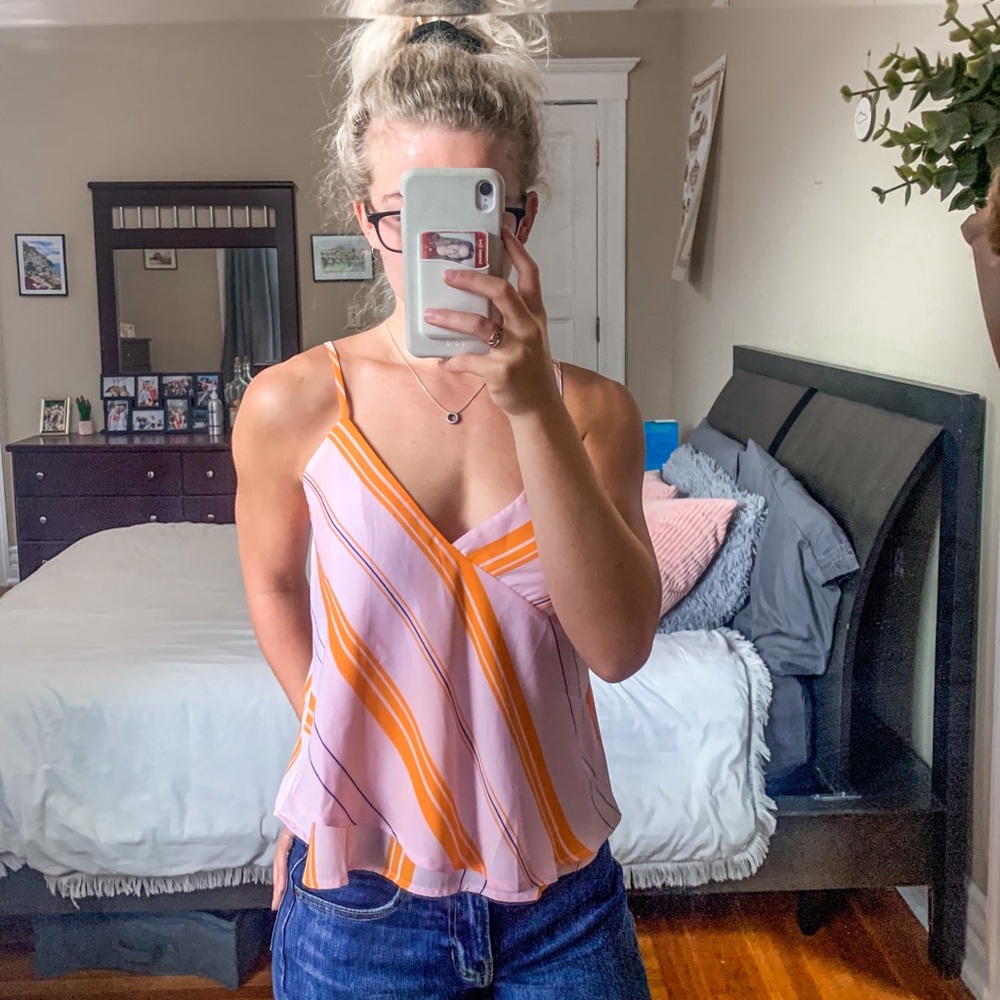 Forever 21 Spaghetti Strap Striped Tank Top